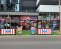 COMBO set: Cafe barriers, round type + market umbrellas