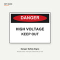 OZY SIGNS original danger sign illustration showing High Voltage Keep Out