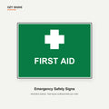 OZY SIGNS original emergency sign illustration showing First Aid
