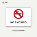 OZY SIGNS original prohibition sign illustration showing No Smoking
